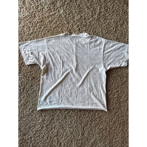 VTG Distressed Cropped NCAA Miami Hurricanes Mascot Single Stitch L Heather Gray - Picture 6 of 8